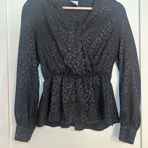 Belle Du Jour Black Animal Print Blouse
